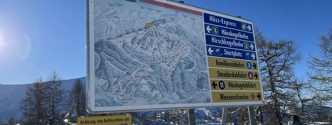 The signposting ensures good orientation in Hinterstoder.