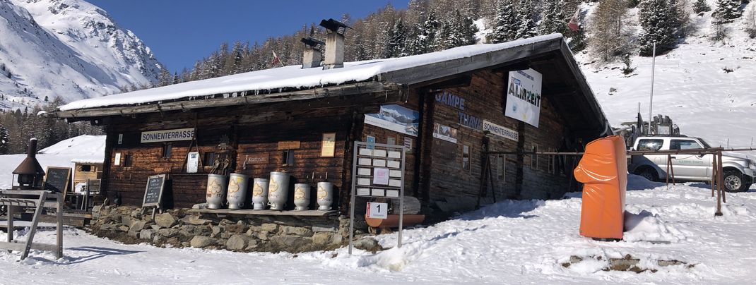 The Gampe Thaya is located opposite to the Gampe Alm at the red slope 11.