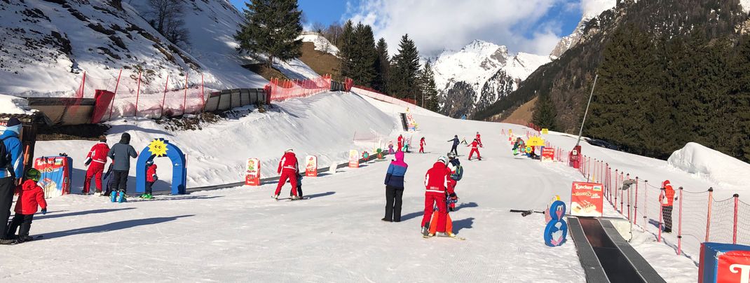 Im Tal befindet sich das Anfängergelände.