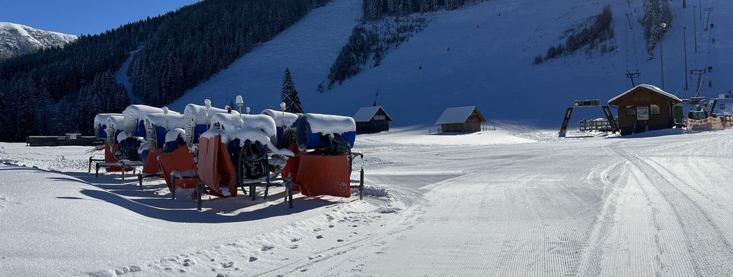 90 Prozent der Pisten können technisch beschneit werden.