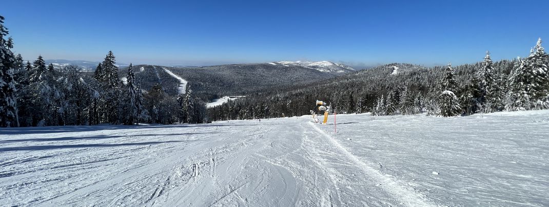 Die breiten Pisten bieten genug Platz um die ersten Schwünge zu üben.