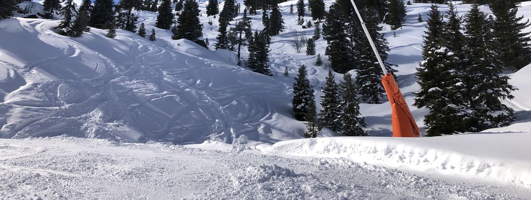 Die Pisten können künstlich beschneit werden.