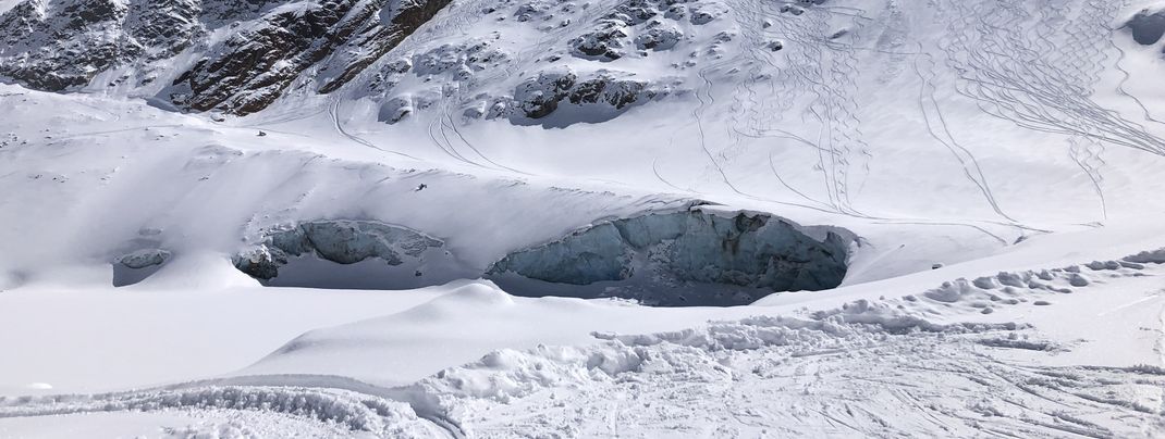 Am Rettenbachferner kann man das Gletschereis sehen.
