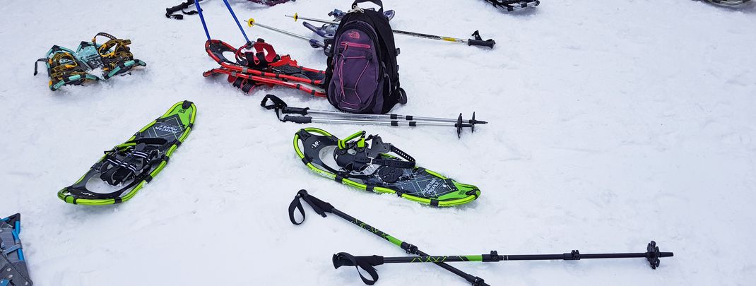 At Castle Mountain you can go snow-shoeing in the moonlight.