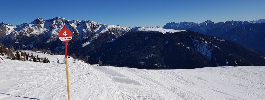 Die Abfahrt Nr. 4 verläuft entlang der Thurntaler-Sesselbahn.