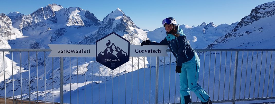 Die Snowsafari führt über Furtschellas und Corvatsch zur Corviglia.