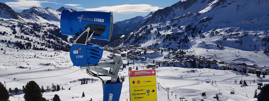 The slopes can be covered with snow.