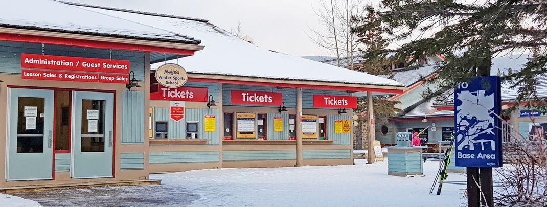 Visitor service and ticket booth at Nakiska.