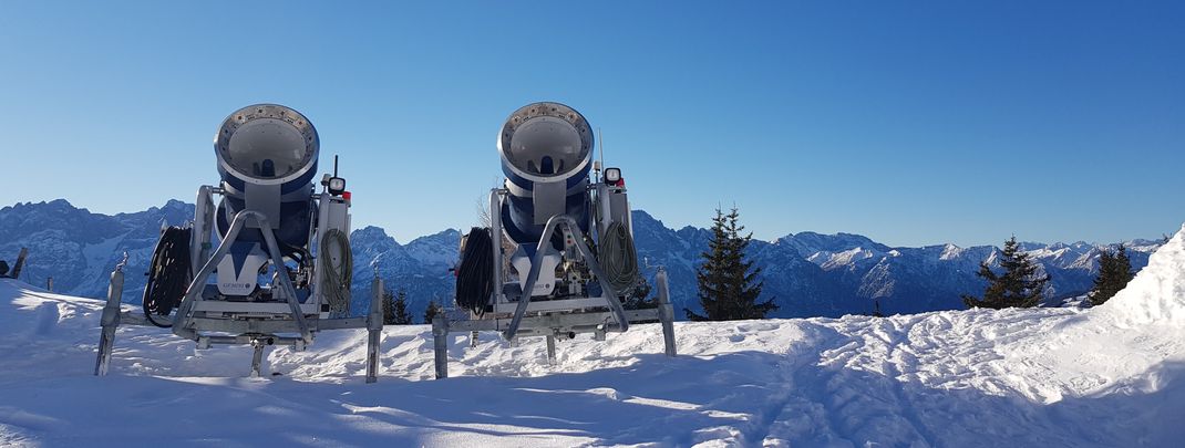 Der Großteil der Pisten kann künstlich beschneit werden.