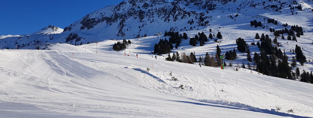 The slopes are well groomed.