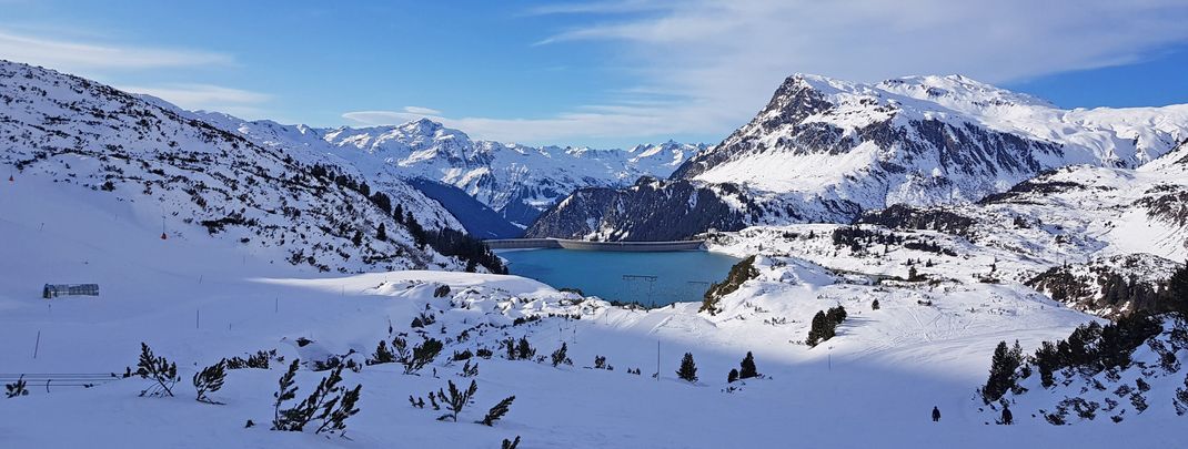 A dream panorama awaits winter sports enthusiasts at Silvapark Galtür!