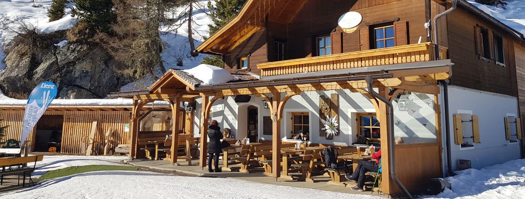 The Naturfreunde hut lies a bit off the slopes.