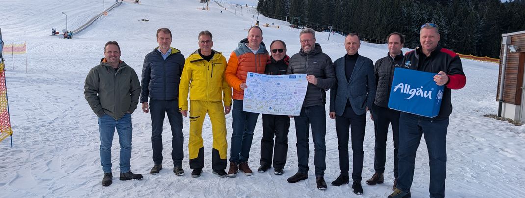 Im bereits geöffneten Skigebiet in Eschach wurden die Ergebnisse der neuen Klimastudie präsentiert.