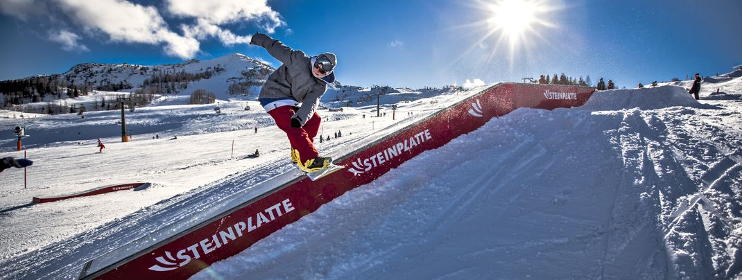 Der Snowpark auf der Steinplatte sorgt für Abwechslung.