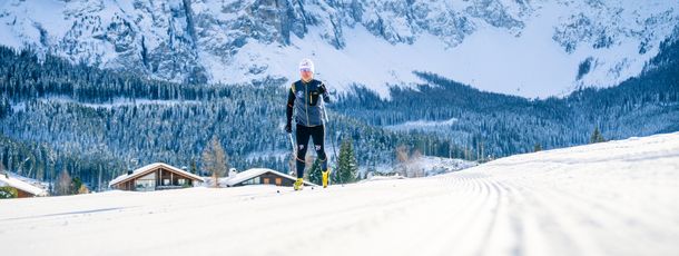 Langlaufen direkt unterm Rosengarten in Carezza