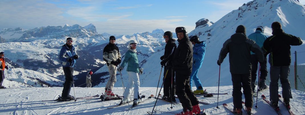 Skilaufen in den Dolomiten