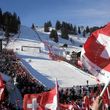 Zielgelände des FIS Ski World Cup am Chuenisbärgli in Adelboden