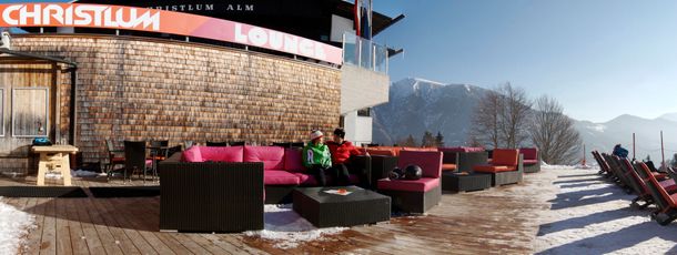 Sonnenterrasse der Christlum Lounge
