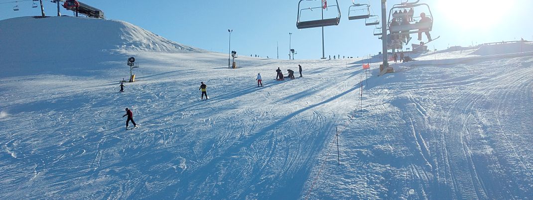 Ein Großteil der Pisten sind im Skigebiet zurecht nur blau oder grün markiert