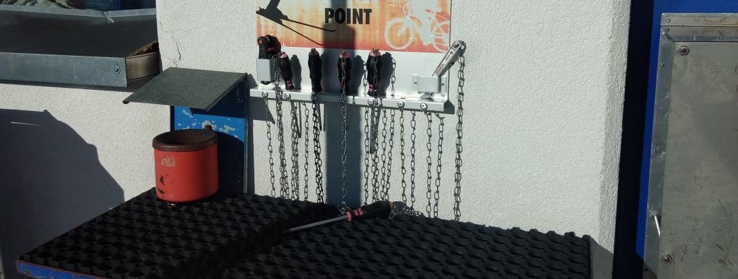 Self service stations in the ski area