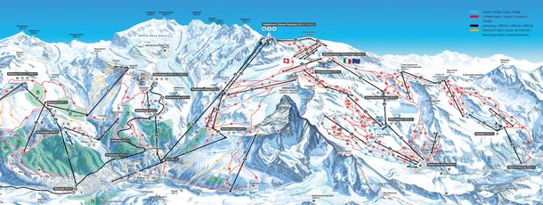 Pistenplan Zermatt - Matterhorn Ski Paradise
