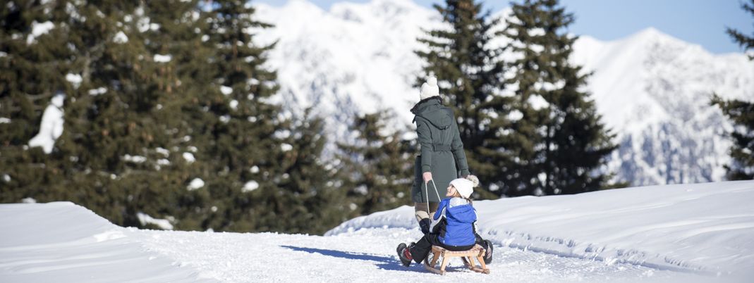 Auf der Rodelpiste am Vigiljoch ist Spaß garantiert.