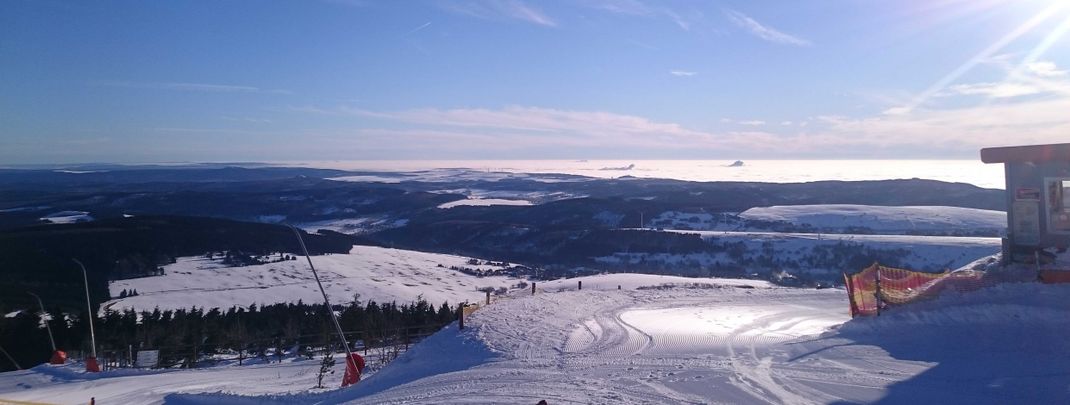 Die Bergstation am Fichtelberg liegt auf etwas 1215m