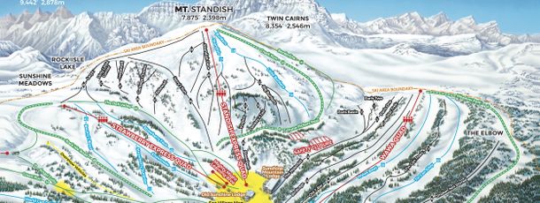 Pistenplan Sunshine Village Mt. Standish