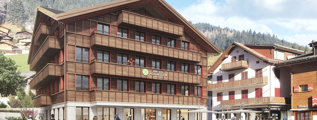 Die Ferienwohnungen des Apart Hotels liegen direkt im Dorf.