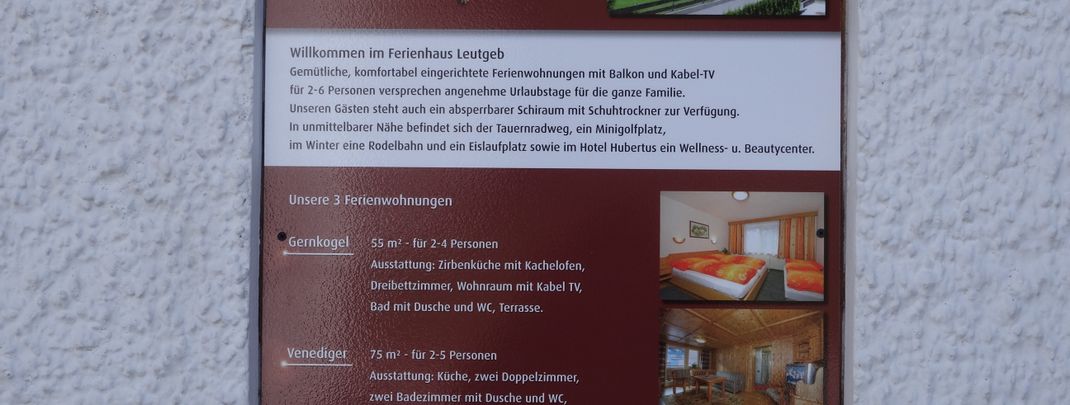 Detaillierte Infos zur Unterkunft Appartements Leutgeb