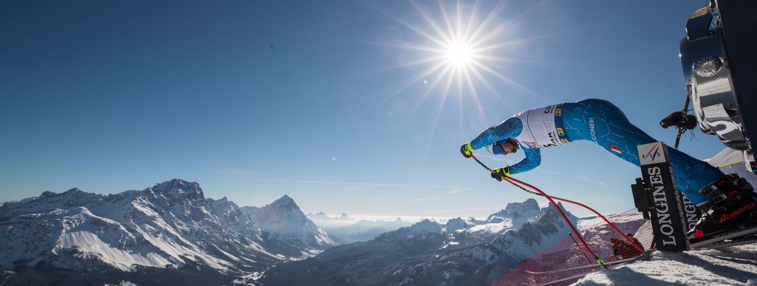 Auch die Männer stürzen sich heuer für zwei Super-G-Rennen die Tofana hinab.