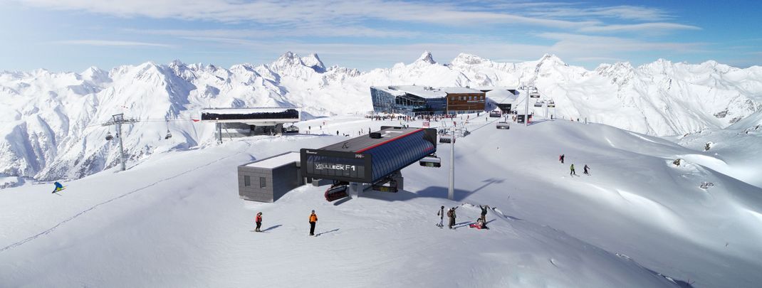 Skizze der neuen Bergstation Velilleck F1