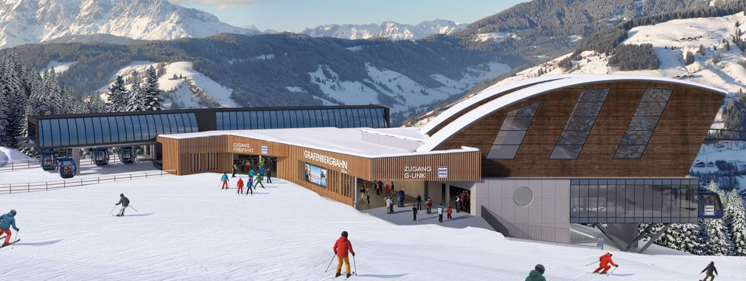Once complete, the new mid-station of the Grafenbergbahn will offer a seamless connection to the G-Link toward Flachau.