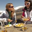 Austrian delicacies are served to winter sports enthusiasts at the huts in Carinthia.