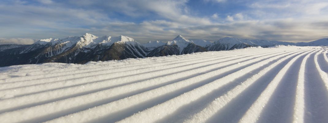 Perfekt präparierte Pisten für optimales Skivergnügen im Meraner Land.