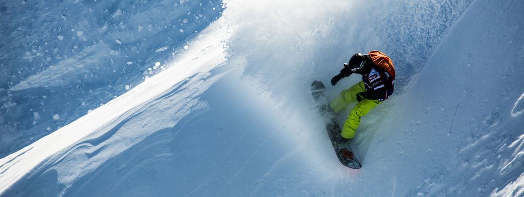 Each athlete wears avalanche safety gear to be prepared in case of emergency.