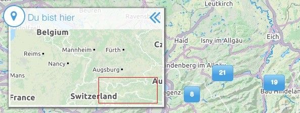 Der Kartenausschnitt hilft dir, nicht den Überblick zu verlieren