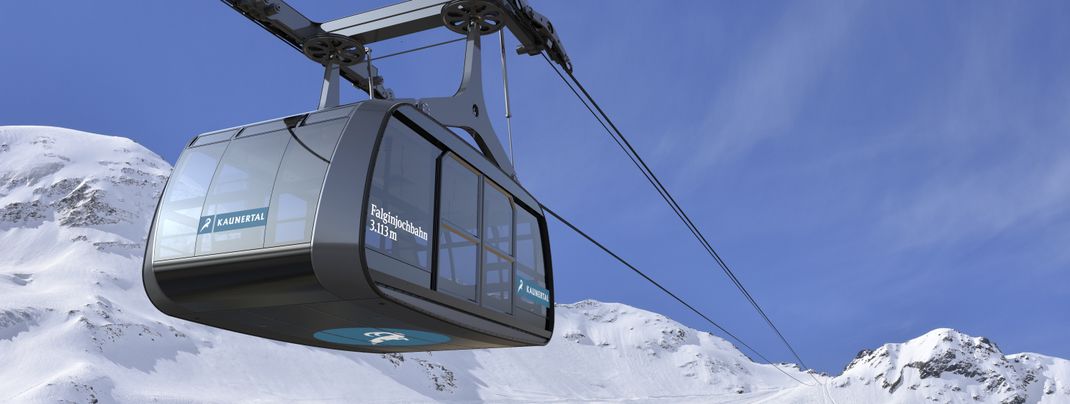 Die Falginjochbahn ist die erste Seilbahn ihrer Art in Österreich.