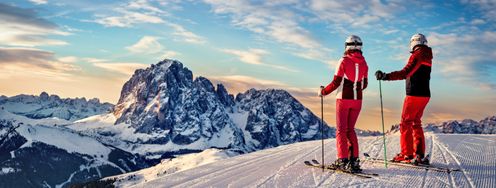 Auf der Gröden Runde geht es einmal quer durch das Skigebiet Val Gardena.
