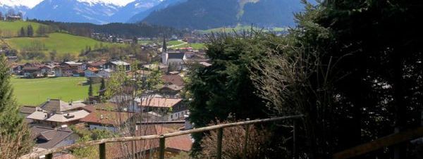 Ausblick von der Terrasse Wohnung Hahnenkamm