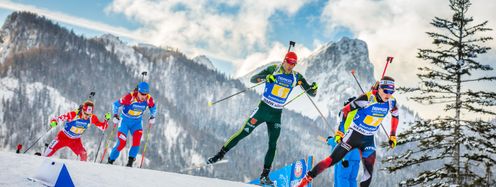 Chiemgauer Alpen statt Fußballarena auf Schalke: Die Biathlon World Team Challenge findet heuer in Ruhpolding statt.
