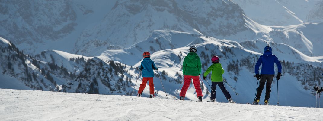 Der Diedamskopf bietet breite Familienabfahrten aber auch steile Pisten.