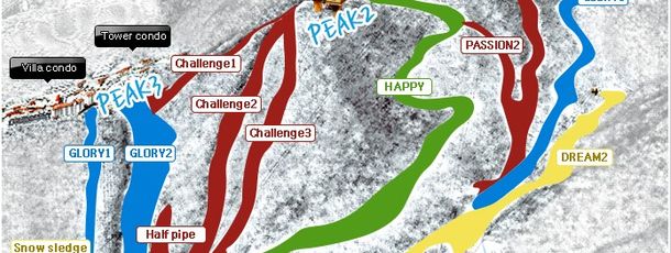 Pistenplan O2 Resort Taebaek