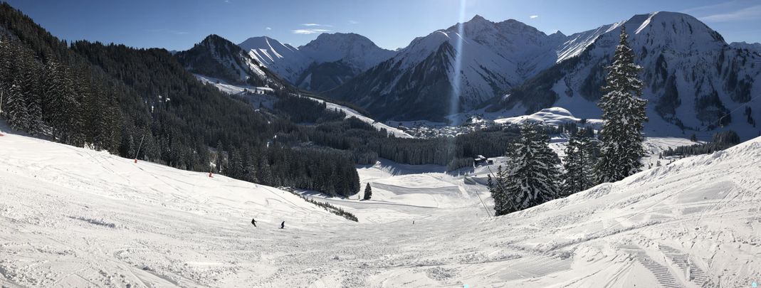 Berwang offers wide and sunny slopes.