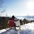 Beim Rodeln lässt sich das Alpenpanorama genießen.