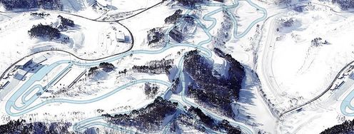 Der Streckenverlauf im Alpensia Sports Park.