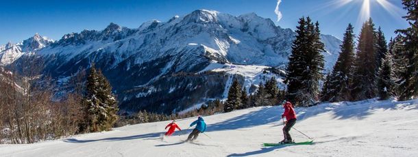Das Skigebiet Les Houches besticht durch seine sanften bewaldeten Familienabfahrten