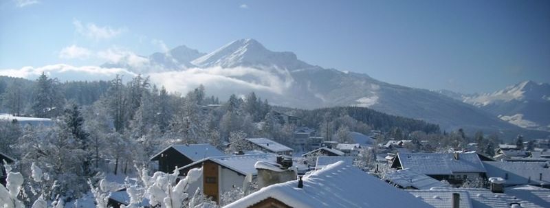 Beautiful snow and great view at our village