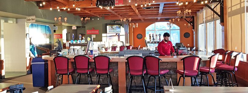 Finish your skiing day at Caribou Chalet.