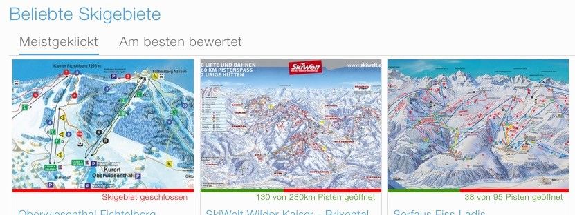 Über welche Skigebiete informieren sich die User auf der Seite?